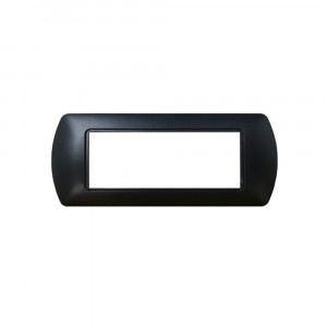 Vetrineinrete® Placchetta per interruttore in metallo a 7 posti nero cassetta 507 compatibile con living international light supporto cover 