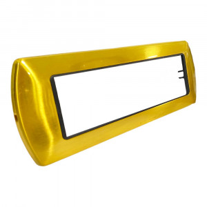 Vetrineinrete® Placchetta per interruttore in metallo a 7 posti oro satinato cassetta 507 compatibile con living international supporto cover 