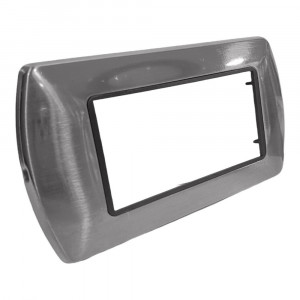 Vetrineinrete® Placchetta per interruttore in metallo a 4 posti argento opaco cassetta 504 compatibile con living international supporto cover 