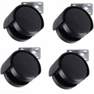 Vetrineinrete® Set 4 rotelle proiettanti 15kg per sedie mobili piastra per istallazione ruote di ricambio 30mm girevoli per ufficio casa rotanti 360°