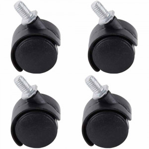Vetrineinrete® Set 4 rotelle piroettanti da Trasporto per mobili cestelli Ruote pivotanti di Ricambio girevoli per sedie Ufficio tavolini 40 mm rotanti 360°