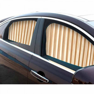 Vetrineinrete® Set 4 tende in tessuto parasole magnetico per finestrini auto anteriori posteriori beige