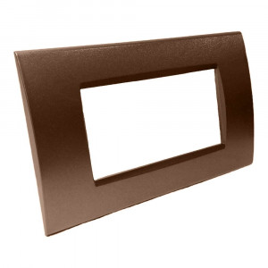 Vetrineinrete® Placchetta per interruttore a 4 posti bronzo cassetta 504 compatibile con bticino living light supporto cover 