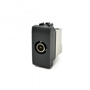 Vetrineinrete® Presa tv derivata compatibile con living light international air connettore maschio prese da incasso per moduli nero