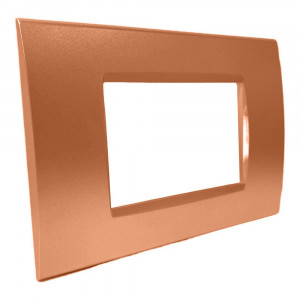Vetrineinrete® Placchetta per interruttore a 4 posti arancio cassetta 504 compatibile con bticino living light supporto cover 