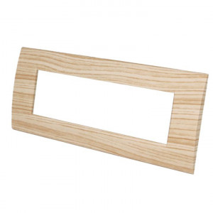 Vetrineinrete® Placchetta per interruttore a 7 posti legno chiaro cassetta 507 compatibile con bticino living light supporto cover 