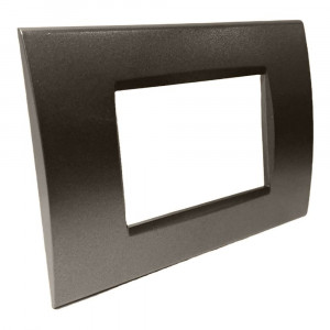 Vetrineinrete® Placchetta per interruttore a 3 posti testa di moro cassetta 503 compatibile con bticino living light supporto cover 
