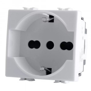 Vetrineinrete® Presa schuko 10/16A compatibile con matix prese spina tedesca 2P gruppo di continuità ups cassetta 503 bianco