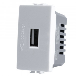 Vetrineinrete® Modulo presa USB da muro per placca cassetta 503 compatibile con matix 5V  bianco