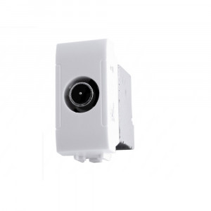 Vetrineinrete® Presa tv derivata compatibile con living light international air connettore maschio prese da incasso per moduli bianco