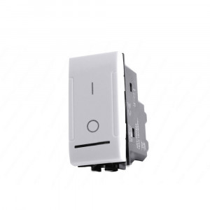 Vetrineinrete® Interruttore bipolare compatibile con living light international air pulsante luce 16ax 250vac bianco