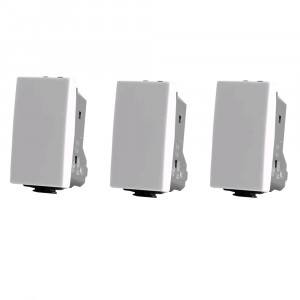 Vetrineinrete® Kit 3 interruttore unipolare compatibile con matix 1p 16a 250v bianco