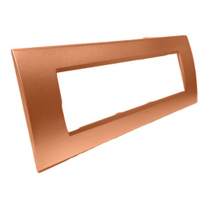 Vetrineinrete® Placchetta per interruttore a 7 posti arancio cassetta 507 compatibile con bticino living light supporto cover 