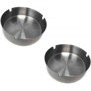 Vetrineinrete® Posacenere in Metallo 2 Pezzi Rotondo portacenere per Cenere Sigaretta da scrivania ceneriera da Bar casa Ufficio 