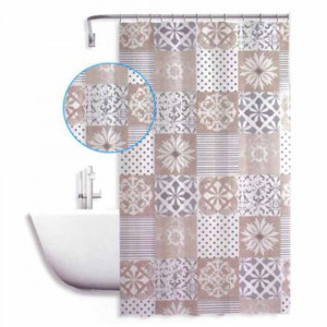 Vetrineinrete® Tenda moderna per doccia vasca da bagno impermeabile pvc 12 ganci effetto mattonelle 180x180 cm 