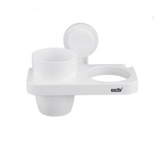 Vetrineinrete® Porta phon da bagno con ventosa da muro porta oggetti bicchiere per  spazzolini da parete 