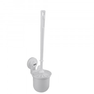 Vetrineinrete® Porta scopino da bagno con ventosa da muro portascopino da parete arredo bagno 