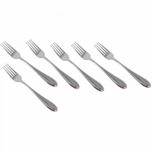 Vetrineinrete® Set 6 forchette in Acciaio da Tavolo Posate forchetta da Cucina 