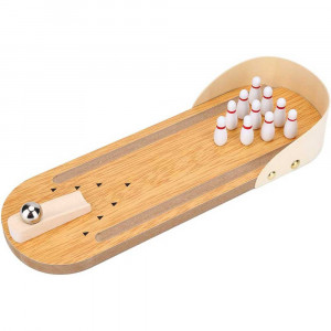Vetrineinrete® Mini bowling da tavolo in legno gioco interattivo con birillo palla giocattolo
