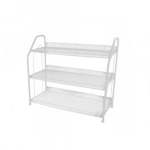 Vetrineinrete® Scaffale multiuso in matallo 3 ripiani scarpiera porta oggetti mobiletto bianco da bagno cucina mensola salvaspazio organaizer