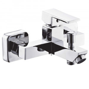 Vetrineinrete® Rubinetto per vasca moderno miscelatore orientabile da bagno in ottone cromato lucido 