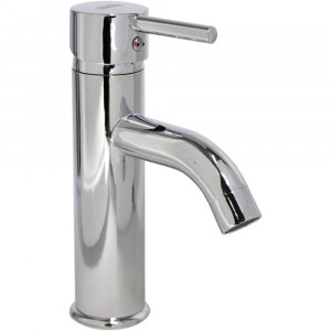 Vetrineinrete® Rubinetto per lavabo a canna alta moderno miscelatore per lavandino da bagno monocomando monoforo in ottone cromato lucido 