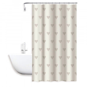 Vetrineinrete® Tenda moderna per doccia vasca da bagno impermeabile pvc 12 ganci decorata con cuori 200x240 cm
