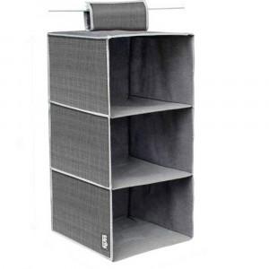 Vetrineinrete® Organizer per armadio con 3 scomparti ripiani in tessuto portaoggetti contenitore pieghevole richiudibile salvaspazio porta oggetti portatile 30x30x60 cm