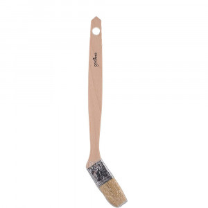 Vetrineinrete® Pennello piatto 35 mm pennellessa obliquo con manico in legno e collo angolare per lavori di precisione radiatori termosifoni da pittore 90240