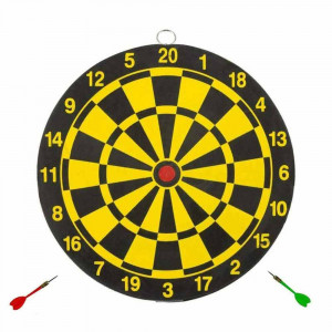 Vetrineinrete® Bersaglio tiro a Segno dardo con Freccette Giochi con Freccette per Bar Locale casa da 25 cm Gioco frecce Doppio Lato con Gancio da Parete 