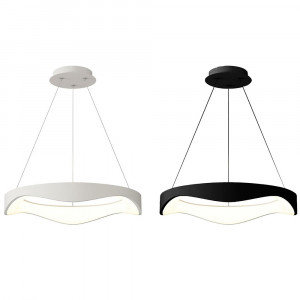 Vetrineinrete® Lampadario a sospensione a led a onda 38 watt ultra moderna tre colorazione di luce fredda 6500k calda 3000k naturale 4000k 
