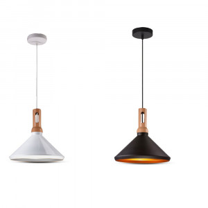 Vetrineinrete® Lampadario a sospensione stile industriale lampada pendente attacco E27 luce tavolo cucina di colore nero o bianco