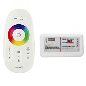 Vetrineinrete® Centralina controller per strip led rgb 2.4 GHz RF wireless touch screen con telecomando rgb DC12/24V