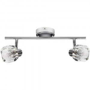 Vetrineinrete® Plafoniera orientabile o applique da parete per specchio 2 attacchi g9 luce per interni illuminazione casa ufficio 