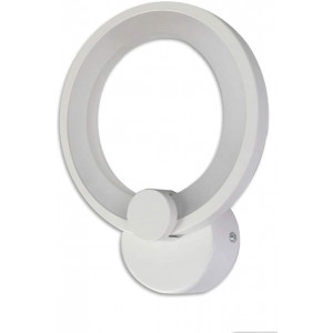 Vetrineinrete® Applique a led a forma di cerchio 10 watt lampada da comodino a parete lumetto abat jour luce bianca fredda 6500k  calda 3000k naturale 4000k