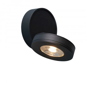 Vetrineinrete® Applique orientabile 1 led cob moderno 7 watt lampada da muro parete soffitto nero luce fredda 6500k calda 3000k naturale 4000k