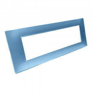 Vetrineinrete® Placchetta per interruttore in metallo a 7 azzurro marino cassetta 507 compatibile con vimar plana supporto cover 