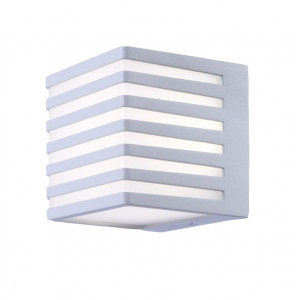 Vetrineinrete® Applique da muro per esterno a led 10 watt lampada decorativa a strisce cubo bianco da parete per facciata balcone terrazzo IP54