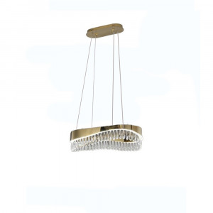 Vetrineinrete® Lampadario led a sospensione oro 35 watt con cristalli in acrilico contemporaneo luce bianca fredda 6500k 