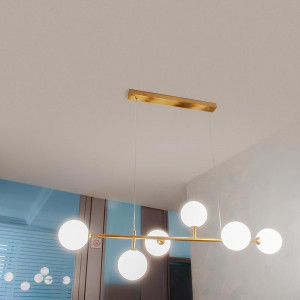 Vetrineinrete® Lampadario a sospensione da soffitto con 6 sfere in vetro lampada decorativa oro per soggiorno cucina attacco g9