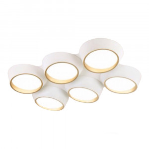 Vetrineinrete® Plafoniera a led 120 watt lampadario da soffitto 6 cerchi irregolari luce naturale 4000k 