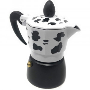 Vetrineinrete® Caffettiera Effetto Mucca Moka 1 Tazze Macchina del caffè in Alluminio per Espresso Idea Regalo 88886