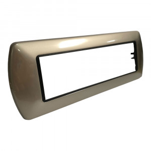 Vetrineinrete® Placchetta per interruttore in metallo a 7 posti champagne cassetta 507 compatibile con living international supporto cover 