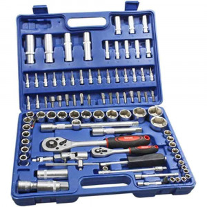 Vetrineinrete® Chiavi a bussola e accessori 108 pz in cromo vanadio contenute in custodia rigida utensili fai da te