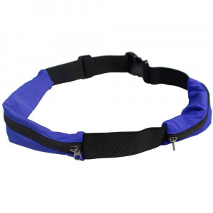 Vetrineinrete® Cintura da Corsa Sportiva Circonferenza Regolabile per Sport Allenamento Running 2 Tasche con Zip Porta Cellulare Accessori Barrette Vari Colori