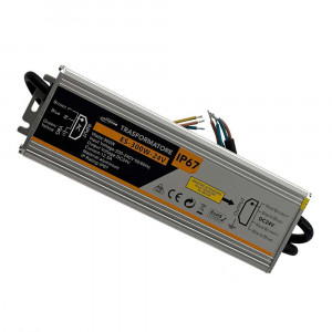 Vetrineinrete® Alimentatore stabilizzato impermeabile in metallo DC24v 12.5A 300 watt IP67 trasformatore 220v per strip led telecamere 