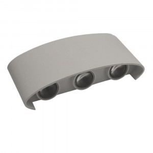 Vetrineinrete® Applique a doppia emissione di luce 6 led 16 watt up & down lampada da muro grigio per esterno casa terrazzo giardino IP65