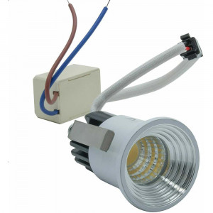 Vetrineinrete® Faretto 1 led COB ad incasso 3 watt mini spot punto luce tondo luce bianca 6500k calda 3000k e naturale 4000k driver 220v con bordo bianco 