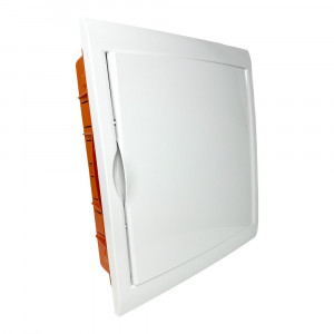 Vetrineinrete® Centralino da incasso 24 moduli quadro elettrico con cornice e portello bianco IP40