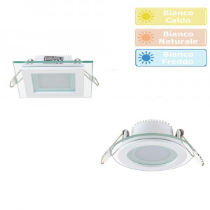 Vetrineinrete® Pannello led slim incasso bordo in vetro 12 watt cct tre colorazione di luce calda fredda naturale